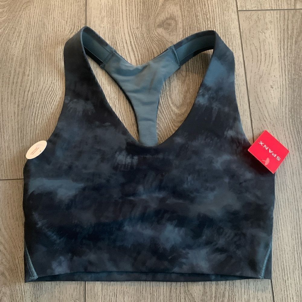 Spanx storm tie dye printed long line sport bra